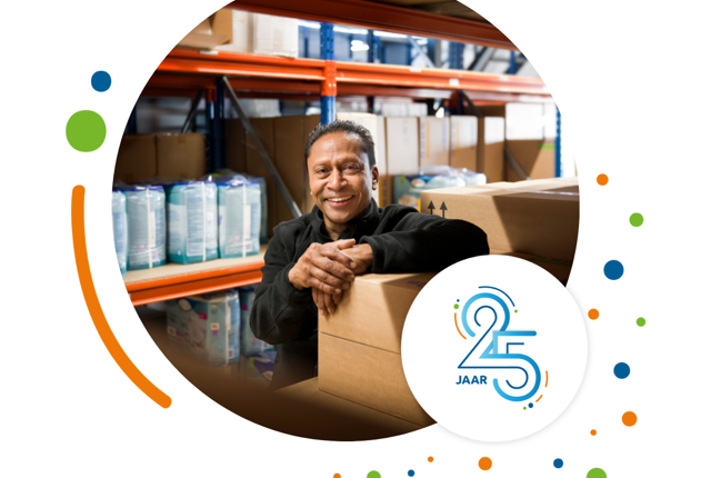 Afbeelding Simon Jahgroe in het magazijn